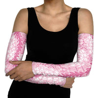 Pink Puakenikeni and Maile Lei Arm Sleeves Hawaiian Style Tribal Tapa Double Strand Lei - Polynesian Pride