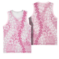 Pink Puakenikeni and Maile Lei Basketball Jersey Hawaiian Style Tribal Tapa Double Strand Lei LT9 - Polynesian Pride