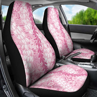 Pink Puakenikeni and Maile Lei Car Seat Cover Hawaiian Style Tribal Tapa Double Strand Lei LT9 - Polynesian Pride