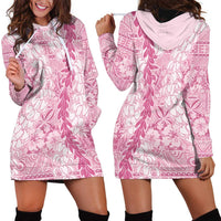 Pink Puakenikeni and Maile Lei Hoodie Dress Hawaiian Style Tribal Tapa Double Strand Lei LT9 - Polynesian Pride