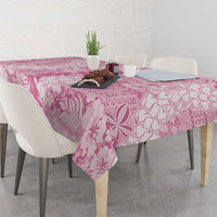 Pink Puakenikeni and Maile Lei Tablecloth Hawaiian Style Tribal Tapa Double Strand Lei
