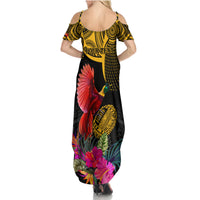 Personalised Papua New Guinea Rugby Family Matching Summer Maxi Dress and Hawaiian Shirt PNG Kumuls Champions Pacific Bowl LT9 - Polynesian Pride