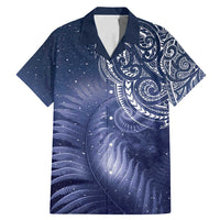 New Zealand Galaxy Fern Family Matching Mermaid Dress and Hawaiian Shirt LT9 Dad's Shirt - Short Sleeve Galaxy - Polynesian Pride