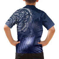 New Zealand Galaxy Fern Family Matching Off Shoulder Maxi Dress and Hawaiian Shirt LT9 - Polynesian Pride
