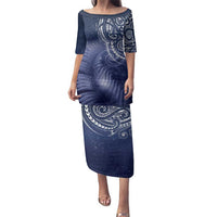 New Zealand Galaxy Fern Family Matching Puletasi and Hawaiian Shirt LT9 Mom's Dress Galaxy - Polynesian Pride