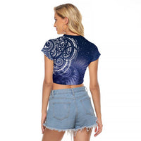 New Zealand Galaxy Fern Raglan Cropped T Shirt