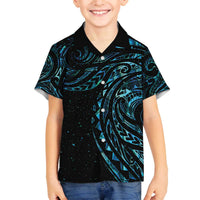 New Zealand Tribal Tattoo Family Matching Off The Shoulder Long Sleeve Dress and Hawaiian Shirt With Matariki Art LT9 Son's Shirt Galaxy - Polynesian Pride