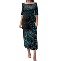 New Zealand Tribal Tattoo Family Matching Puletasi and Hawaiian Shirt With Matariki Art LT9 Mom's Dress Galaxy - Polynesian Pride