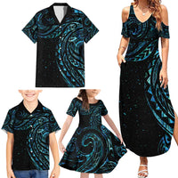New Zealand Tribal Tattoo Family Matching Summer Maxi Dress and Hawaiian Shirt With Matariki Art LT9 - Polynesian Pride