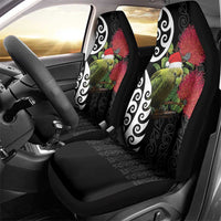 New Zealand Kakapo Christmas Car Seat Cover Meri Kirihimete Pohutukawa Flowers LT9 - Polynesian Pride