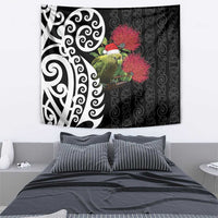 New Zealand Kakapo Christmas Tapestry Meri Kirihimete Pohutukawa Flowers