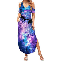 I Love You In Every Universe Personalised Summer Maxi Dress Polynesian Pattern Galaxy Style LT9 Women Galaxy - Polynesian Pride