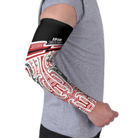 Personalised Toitu Te Tiriti Aotearoa 1840 Arm Sleeves Red Kowhaiwhai Puhoro - Polynesian Pride