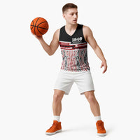 Personalised Toitu Te Tiriti Aotearoa 1840 Basketball Jersey Red Kowhaiwhai Puhoro - Polynesian Pride