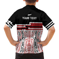 Personalised Toitu Te Tiriti Aotearoa 1840 Family Matching Off Shoulder Maxi Dress and Hawaiian Shirt Red Kowhaiwhai Puhoro LT9 - Polynesian Pride