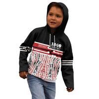 Personalised Toitu Te Tiriti Aotearoa 1840 Kid Hoodie Red Kowhaiwhai Puhoro - Polynesian Pride