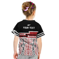 Personalised Toitu Te Tiriti Aotearoa 1840 Kid T Shirt Red Kowhaiwhai Puhoro - Polynesian Pride
