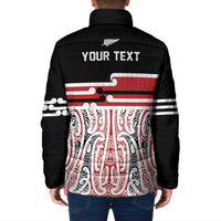 Personalised Toitu Te Tiriti Aotearoa 1840 Padded Jacket Red Kowhaiwhai Puhoro - Polynesian Pride