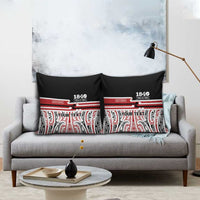 Personalised Toitu Te Tiriti Aotearoa 1840 Pillow Cover Red Kowhaiwhai Puhoro - Polynesian Pride