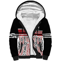 Personalised Toitu Te Tiriti Aotearoa 1840 Sherpa Hoodie Red Kowhaiwhai Puhoro - Polynesian Pride