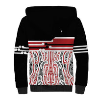 Personalised Toitu Te Tiriti Aotearoa 1840 Sherpa Hoodie Red Kowhaiwhai Puhoro - Polynesian Pride
