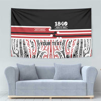Personalised Toitu Te Tiriti Aotearoa 1840 Tapestry Red Kowhaiwhai Puhoro - Polynesian Pride
