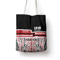 Personalised Toitu Te Tiriti Aotearoa 1840 Tote Bag Red Kowhaiwhai Puhoro - Polynesian Pride