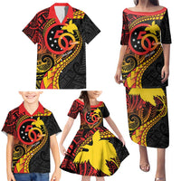 Papua New Guinea Tribal Tattoo Family Matching Puletasi and Hawaiian Shirt 50th Independence Anniversary LT9 - Polynesian Pride