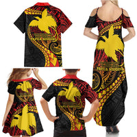 Papua New Guinea Tribal Tattoo Family Matching Summer Maxi Dress and Hawaiian Shirt 50th Independence Anniversary LT9 - Polynesian Pride