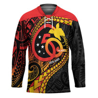 Papua New Guinea Tribal Tattoo Hockey Jersey 50th Independence Anniversary - Polynesian Pride