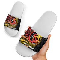 Papua New Guinea Tribal Tattoo Slide Sandals 50th Independence Anniversary LT9 - Polynesian Pride