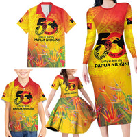 Papua New Guinea Unity in Diversity Family Matching Long Sleeve Bodycon Dress and Hawaiian Shirt 50th Indipendens Papua Niugini LT9 - Polynesian Pride