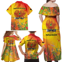Papua New Guinea Unity in Diversity Family Matching Off Shoulder Maxi Dress and Hawaiian Shirt 50th Indipendens Papua Niugini LT9 - Polynesian Pride