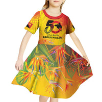 Papua New Guinea Unity in Diversity Kid Short Sleeve Dress 50th Indipendens Papua Niugini