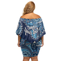 Personalised Fiji 54th Anniversary Family Matching Off Shoulder Short Dress and Hawaiian Shirt Siga Ni Bula Galala Marautaki O Viti LT9 - Polynesian Pride