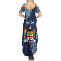 Personalised Fiji 54th Anniversary Family Matching Summer Maxi Dress and Hawaiian Shirt Siga Ni Bula Galala Marautaki O Viti LT9 - Polynesian Pride