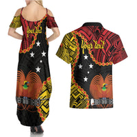 Personalised Papua New Guinea 49th Anniversary Couples Matching Summer Maxi Dress and Hawaiian Shirt Hapi De bilong Indipendens Papua Niugini LT9 - Polynesian Pride