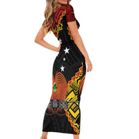 Personalised Papua New Guinea 49th Anniversary Family Matching Short Sleeve Bodycon Dress and Hawaiian Shirt Hapi De bilong Indipendens Papua Niugini LT9 - Polynesian Pride