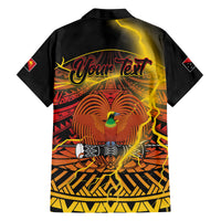 Personalised Papua New Guinea 49th Anniversary Family Matching Tank Maxi Dress and Hawaiian Shirt Bird of Paradise Unity In Diversity