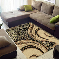 Hawaiian Hibiscus Tribal Vintage Motif Area Rug Ver 2