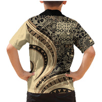 Hawaiian Hibiscus Tribal Vintage Motif Family Matching Mermaid Dress and Hawaiian Shirt Ver 2 LT9 - Polynesian Pride