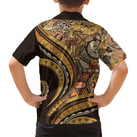 Hawaiian Hibiscus Tribal Vintage Motif Family Matching Short Sleeve Bodycon Dress and Hawaiian Shirt Ver 4 LT9 - Polynesian Pride