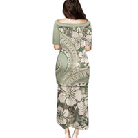 Hawaiian Hibiscus Tribal Vintage Motif Family Matching Puletasi and Hawaiian Shirt Ver 6 LT9 - Polynesian Pride
