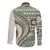 Hawaiian Hibiscus Tribal Vintage Motif Long Sleeve Button Shirt Ver 7 LT9 - Polynesian Pride