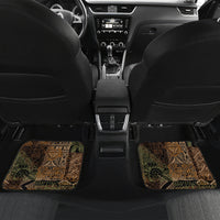 Hawaiian Hibiscus Tribal Vintage Motif Car Mats Ver 8 LT9 Set 2pcs - Back Brown - Polynesian Pride