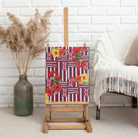 Hawaii Hibiscus Lei Canvas Wall Art Hawaiian Flag Motif