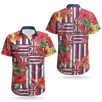Hawaii Hibiscus Lei Couples Matching Mermaid Dress and Hawaiian Shirt Hawaiian Flag Motif LT9 - Polynesian Pride