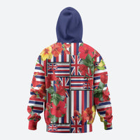Hawaii Hibiscus Lei Hoodie Hawaiian Flag Motif