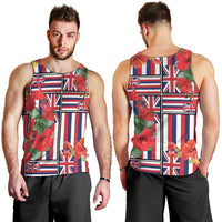 Hawaii Hibiscus Lei Men Tank Top Hawaiian Flag Motif