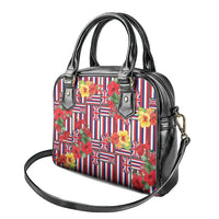 Hawaii Hibiscus Lei Shoulder Handbag Hawaiian Flag Motif